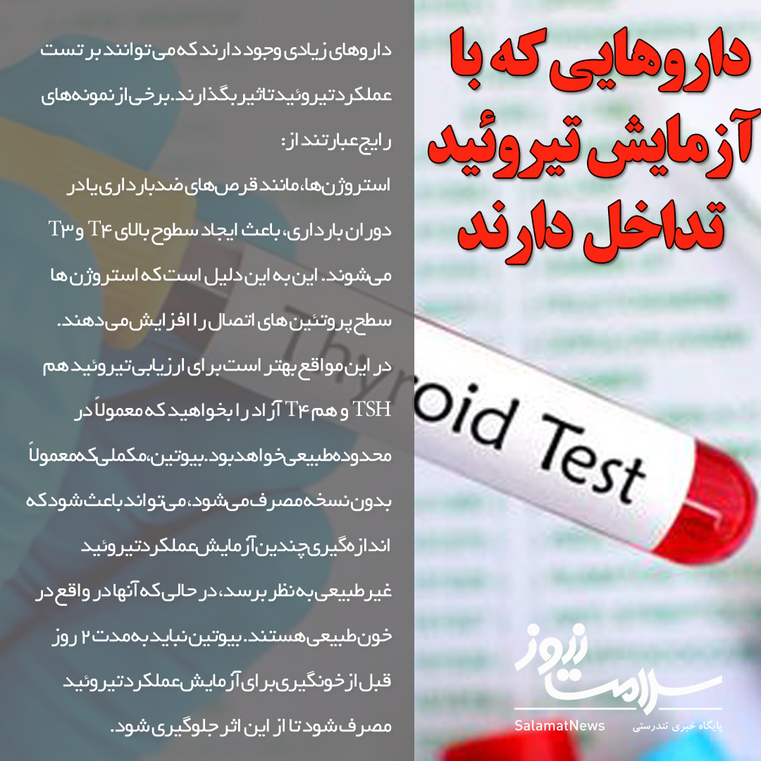انواع مختلف آزمایش های تیروئید