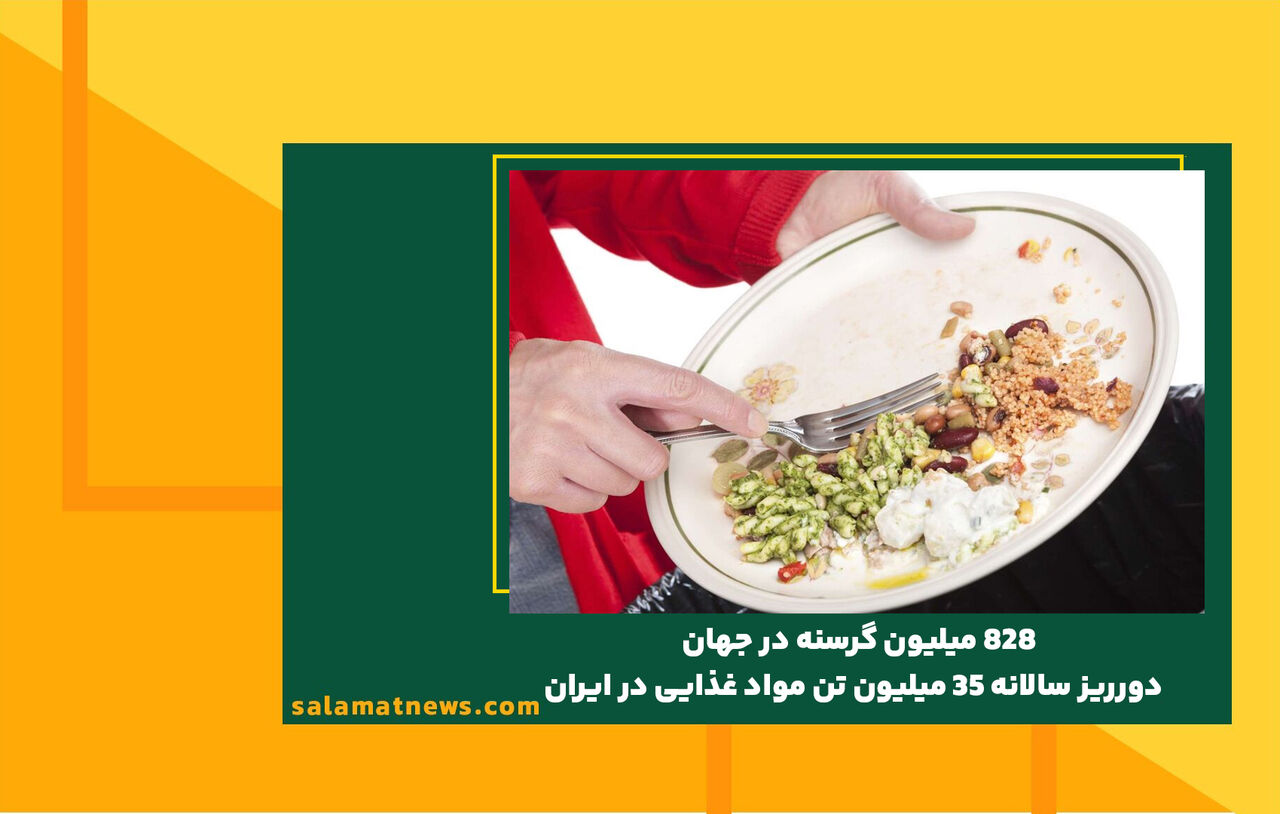 ۸۲۸ میلیون گرسنه در جهان / دورریز سالانه ٣٥‌ میلیون تن مواد غذایی در ایران