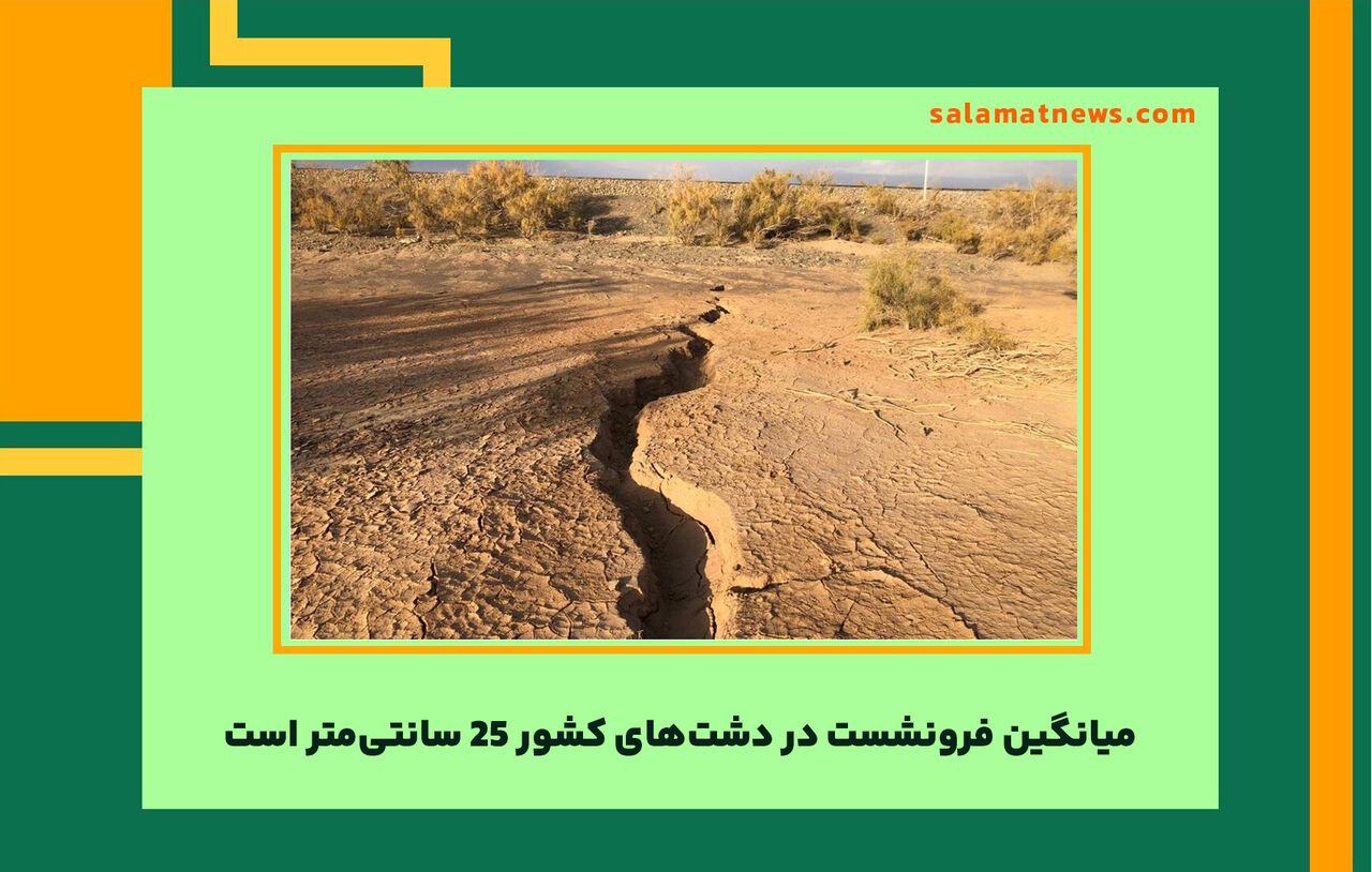 میانگین فرونشست در دشتهای کشور ۲۵ سانتیمتر است میانگین فرونشست در دشتهای کشور ۲۵ سانتیمتر است