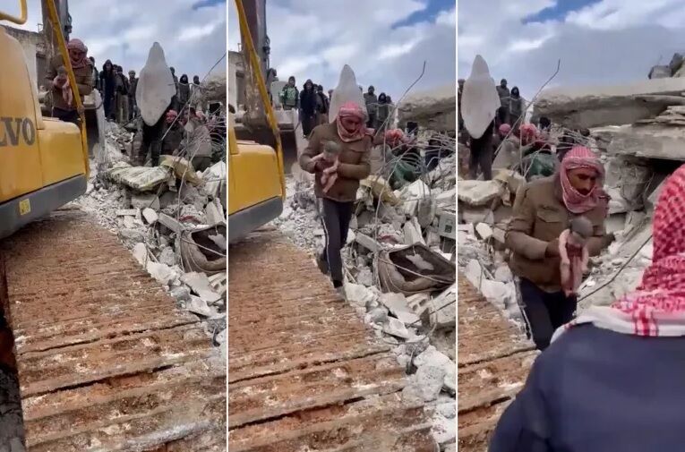 تولد نوزاد زیر آوار زلزله سوریه تولد نوزاد زیر آوار زلزله سوریه