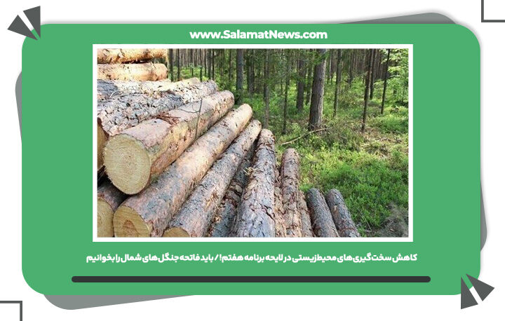 کاهش سختگیریهای محیطزیستی در لایحه برنامه هفتم! / باید فاتحه جنگلهای شمال را بخوانیم  کاهش سختگیریهای محیطزیستی در لایحه برنامه هفتم! / باید فاتحه جنگلهای شمال را بخوانیم