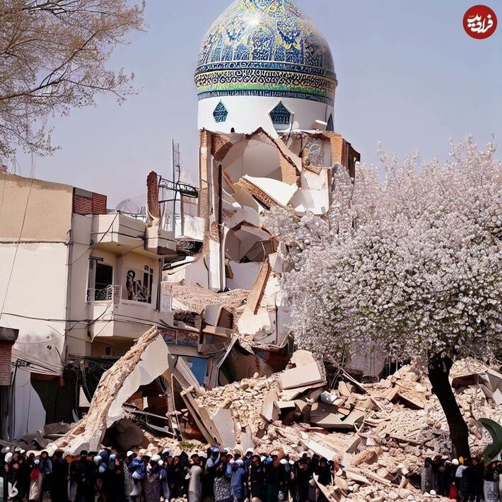تصاویر/ یک روز بعد از زلزله ۷ ریشتری تهران از نگاه هوش مصنوعی
