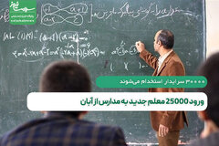 ورود ۲۵۰۰۰ معلم جدید به مدارس از آبان