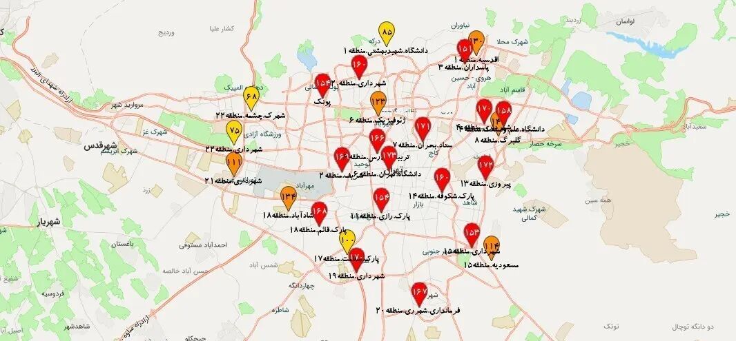  عدد وحشتناک آلودگی هوای تهران 