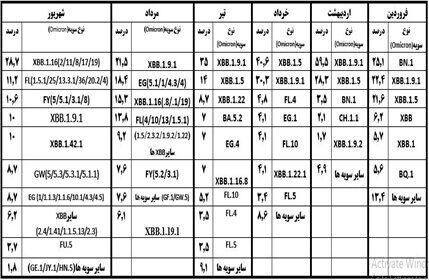 آخرین وضعیت سویه‌های در گردش کرونا در ایران