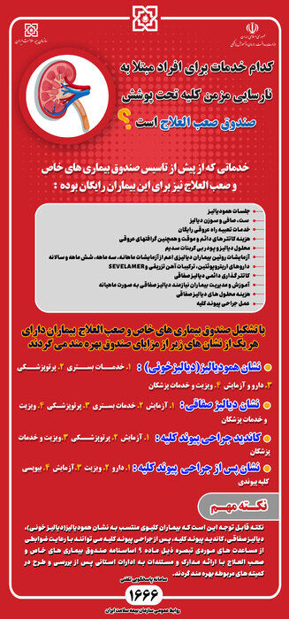خدمات درمانی بیماران کلیوی تحت پوشش صندوق بیماری خاص قرار گرفت