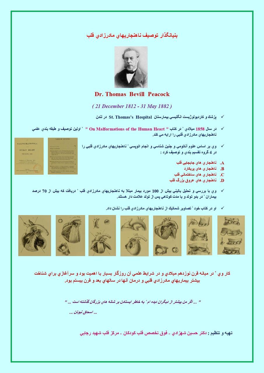 اینفوگرافیک/پزشکی که اولین طبقه بندی علمی از ناهنجاری های مادرزادی قلبی را ارائه کرد