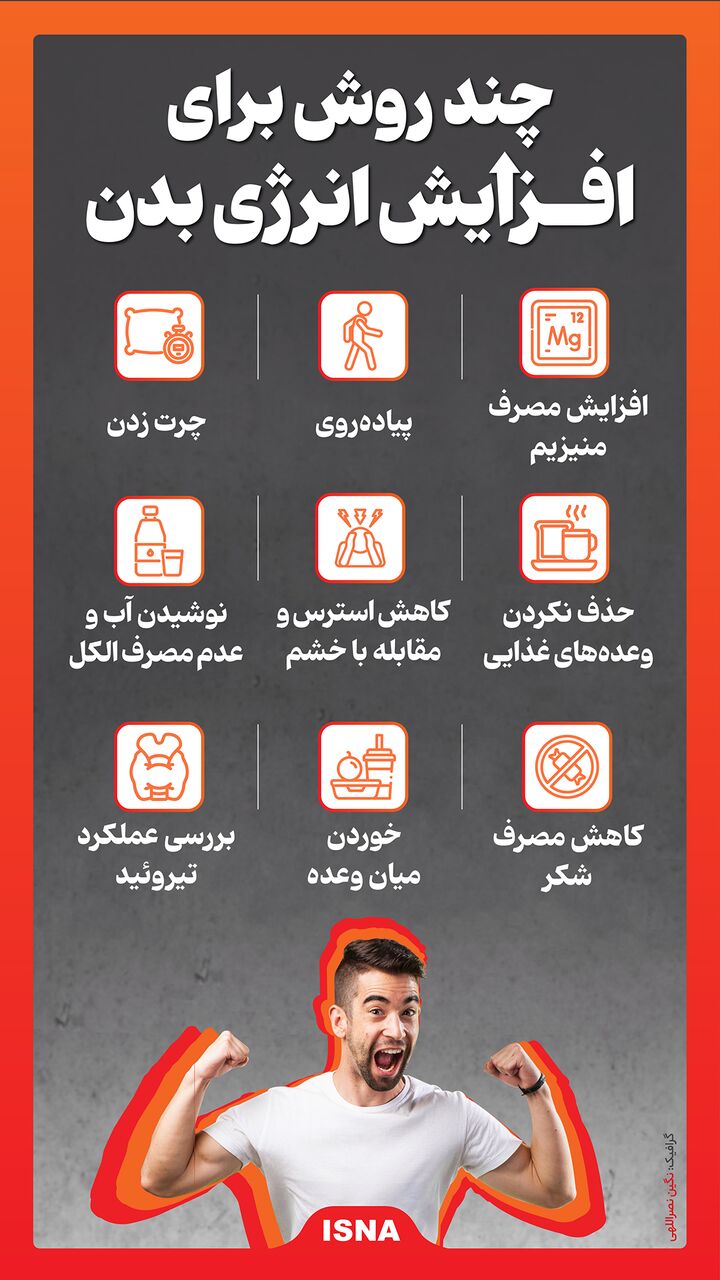 اینفوگرافیک/ چند روش برای افزایش انرژی بدن