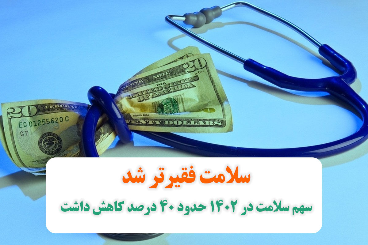 سلامت فقیرتر شد / سهم سلامت در 1402 حدود 40 درصد کاهش داشت سلامت فقیرتر شد / سهم سلامت در 1402 حدود 40 درصد کاهش داشت