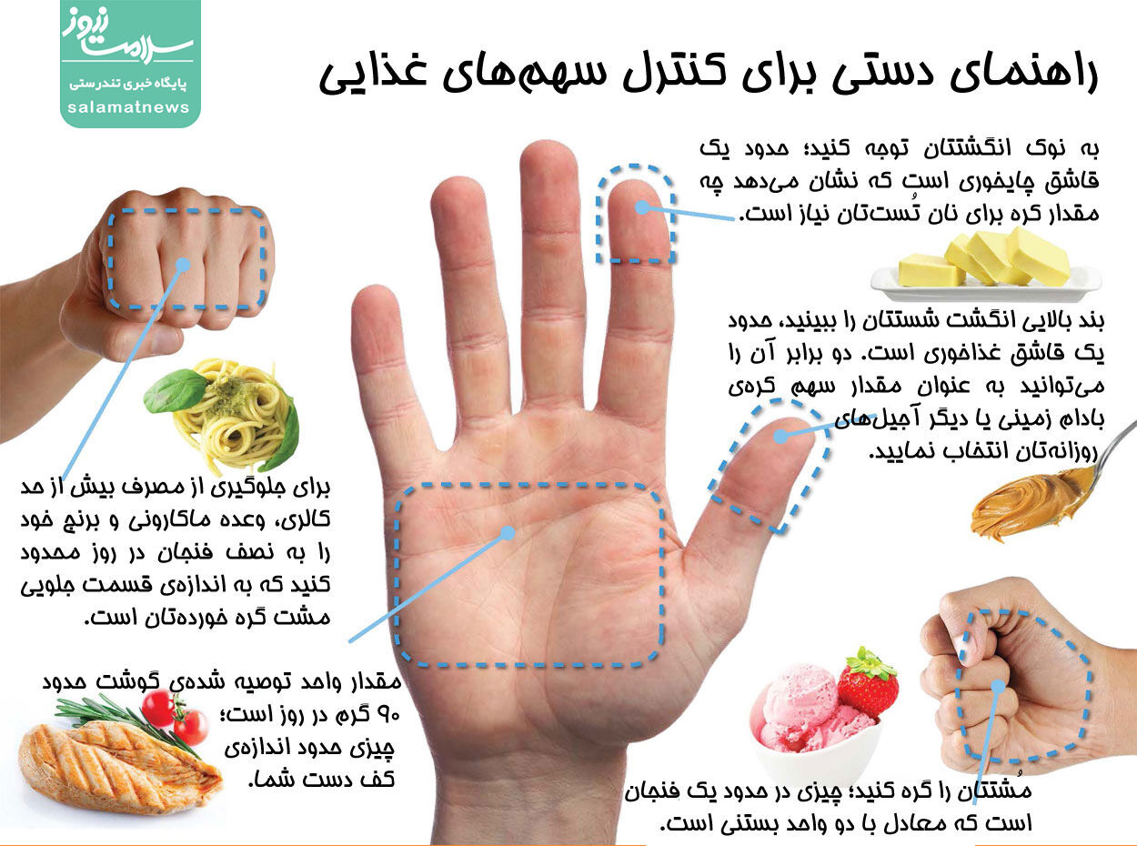 اینفوگرافی /از هر ماده غذایی چقدر بخورید