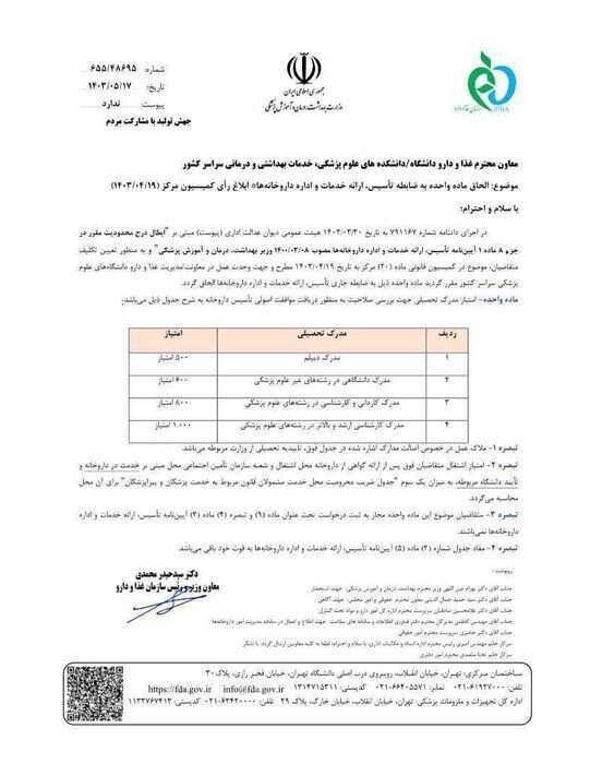 مجوز تاسیس داروخانه به غیر داروسازان