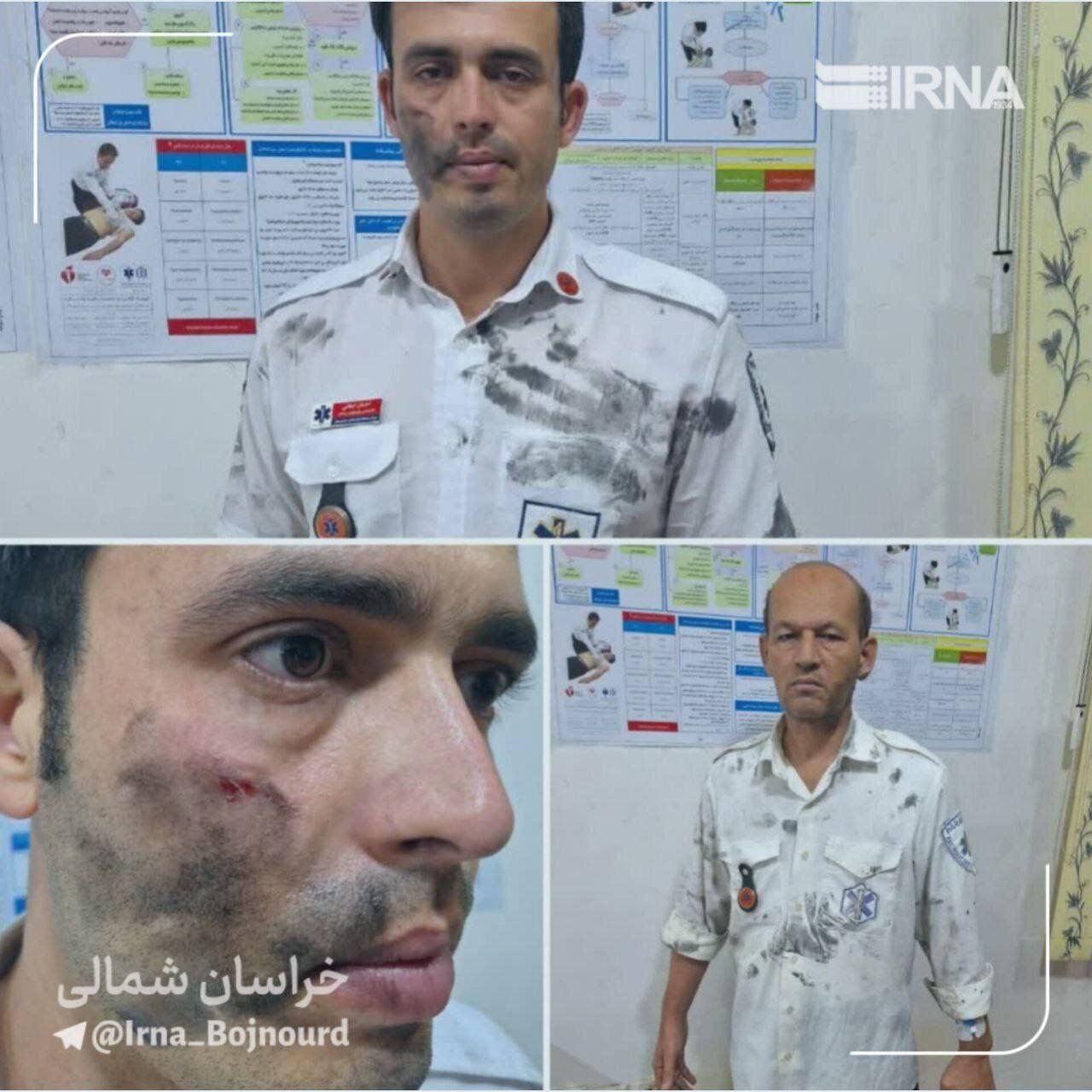 عکس/ حمله وحشیانه به تکنسینهای اورژانس