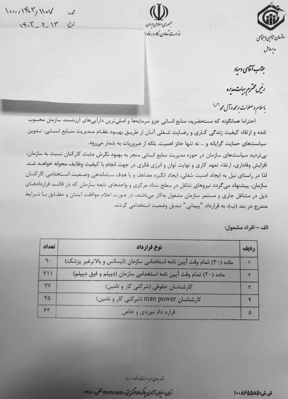 استخدامهای دقیقه نودی دیپلمه ها در تامین اجتماعی