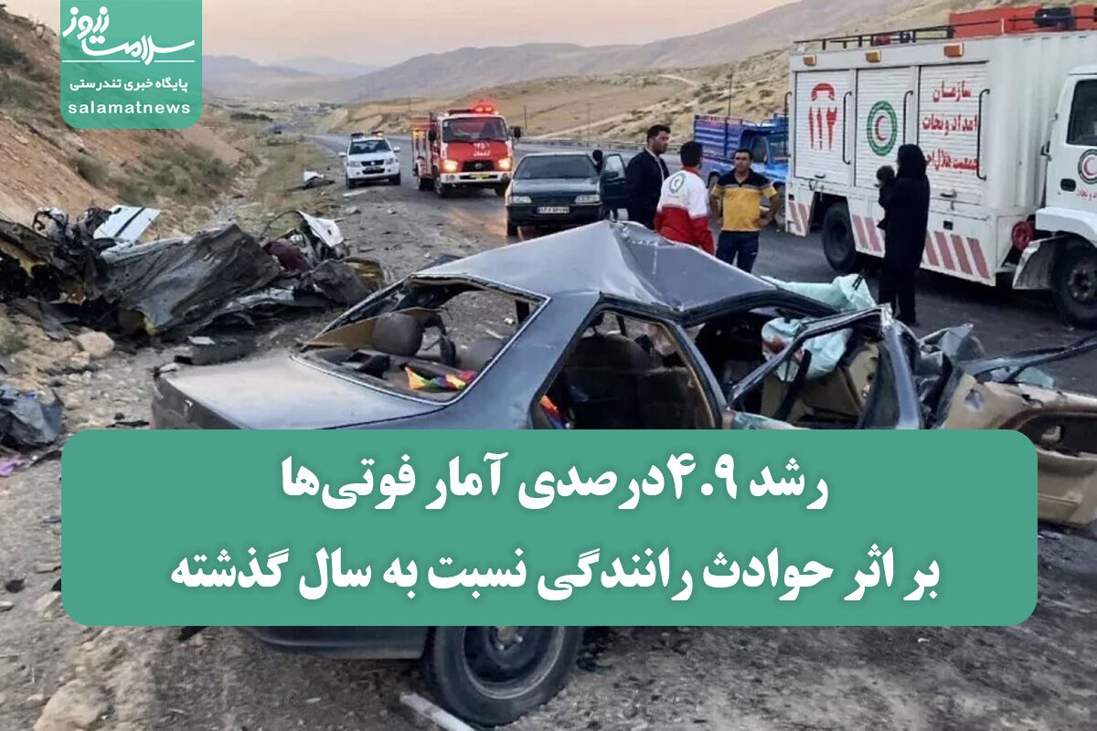 رشد ۴.۹درصدی آمار فوتی‌ها بر اثر حوادث رانندگی نسبت به سال گذشته 