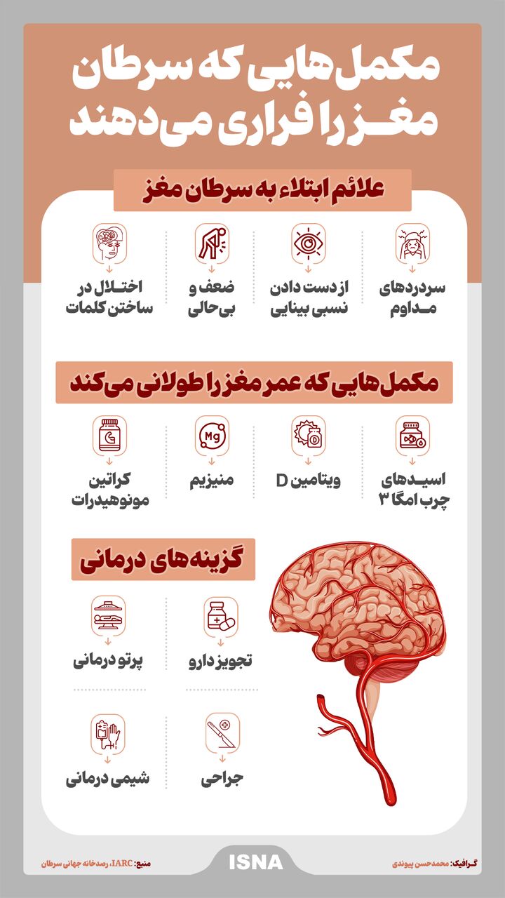 مکملهای غذایی؛ سلاحی موثر در مبارزه با سرطان مغز