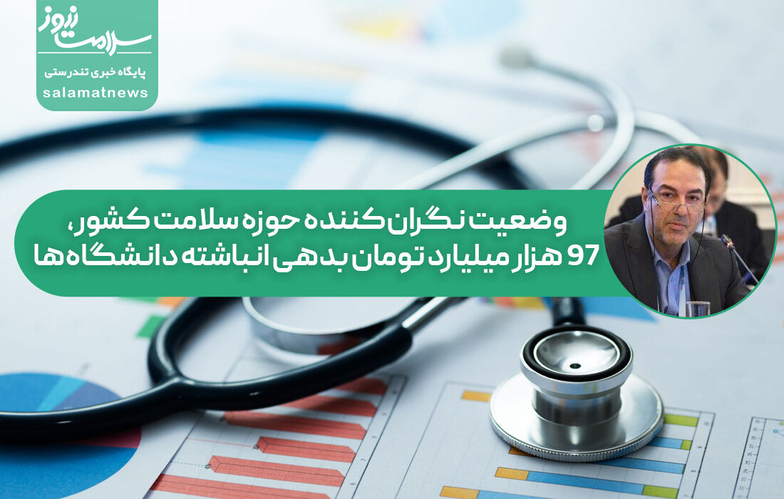 وضعیت نگرانکننده حوزه سلامت کشور، ۹۷ هزار میلیارد تومان بدهی انباشته دانشگاهها وضعیت نگرانکننده حوزه سلامت کشور، ۹۷ هزار میلیارد تومان بدهی انباشته دانشگاهها