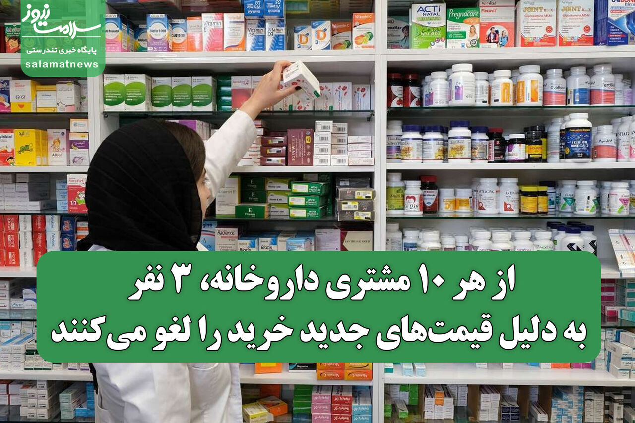 شوک گرانی دارو؛ از هر ۱۰ مشتری داروخانه، ۳ نفر به دلیل قیمتهای جدید خرید را لغو میکنند شوک گرانی دارو؛ از هر ۱۰ مشتری داروخانه، ۳ نفر به دلیل قیمتهای جدید خرید را لغو میکنند