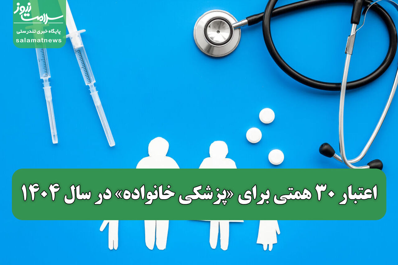 اعتبار ۳۰ همتی برای «پزشکی خانواده» در سال ۱۴۰۴ اعتبار ۳۰ همتی برای «پزشکی خانواده» در سال ۱۴۰۴