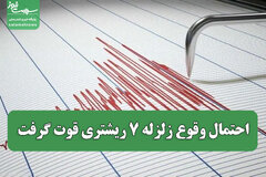 احتمال وقوع زلزله ۷ ریشتری قوت گرفت