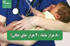 ۸۰ هزار ماما، ۲۰ هزار جای خالی!