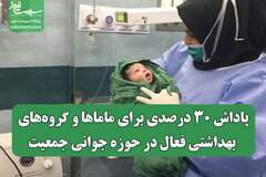 پاداش ۳۰ درصدی برای ماماها و گروه‌های بهداشتی فعال در حوزه جوانی جمعیت