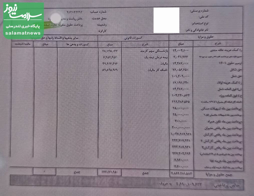حقوق های نجومی در سازمان منابع طبیعی کشور  