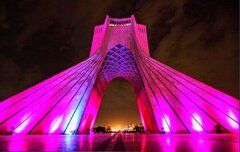 برج آزادی به رنگ امید؛ نماد تهران صورتی میشود