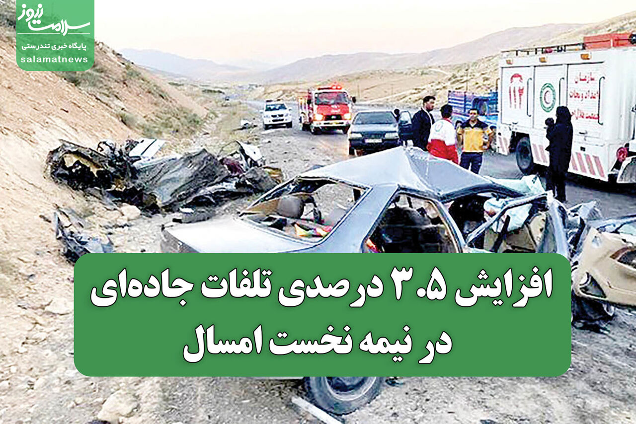 افزایش ۳.۵ درصدی تلفات جاده‌ای در نیمه نخست امسال