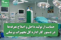 حمایت از تولید داخل و اصلاح تعرفه‌ها در دستور کار اداره کل تجهیزات پزشکی