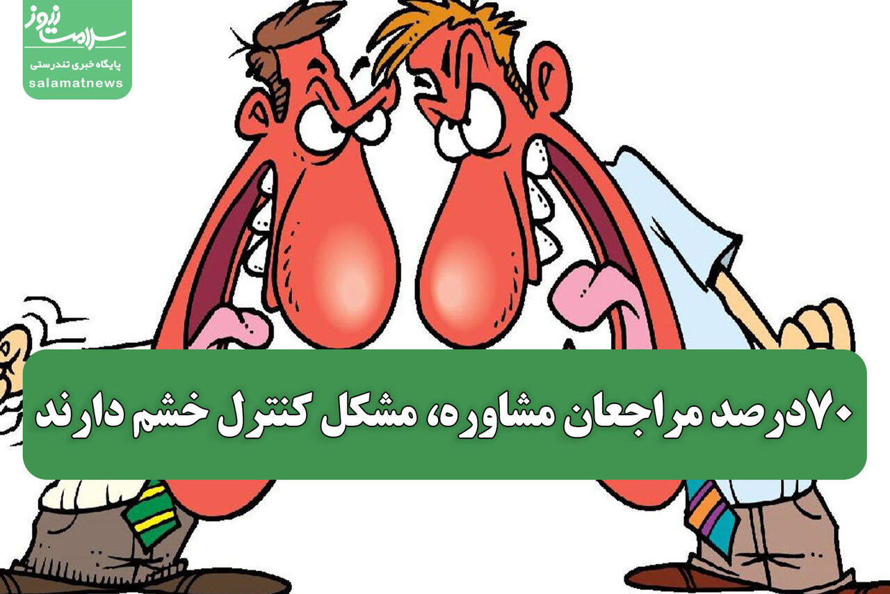 ۷۰درصد مراجعان مشاوره، مشکل کنترل خشم دارند