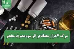 مرگ ۷هزار معتاد بر اثر سوءمصرف مخدر