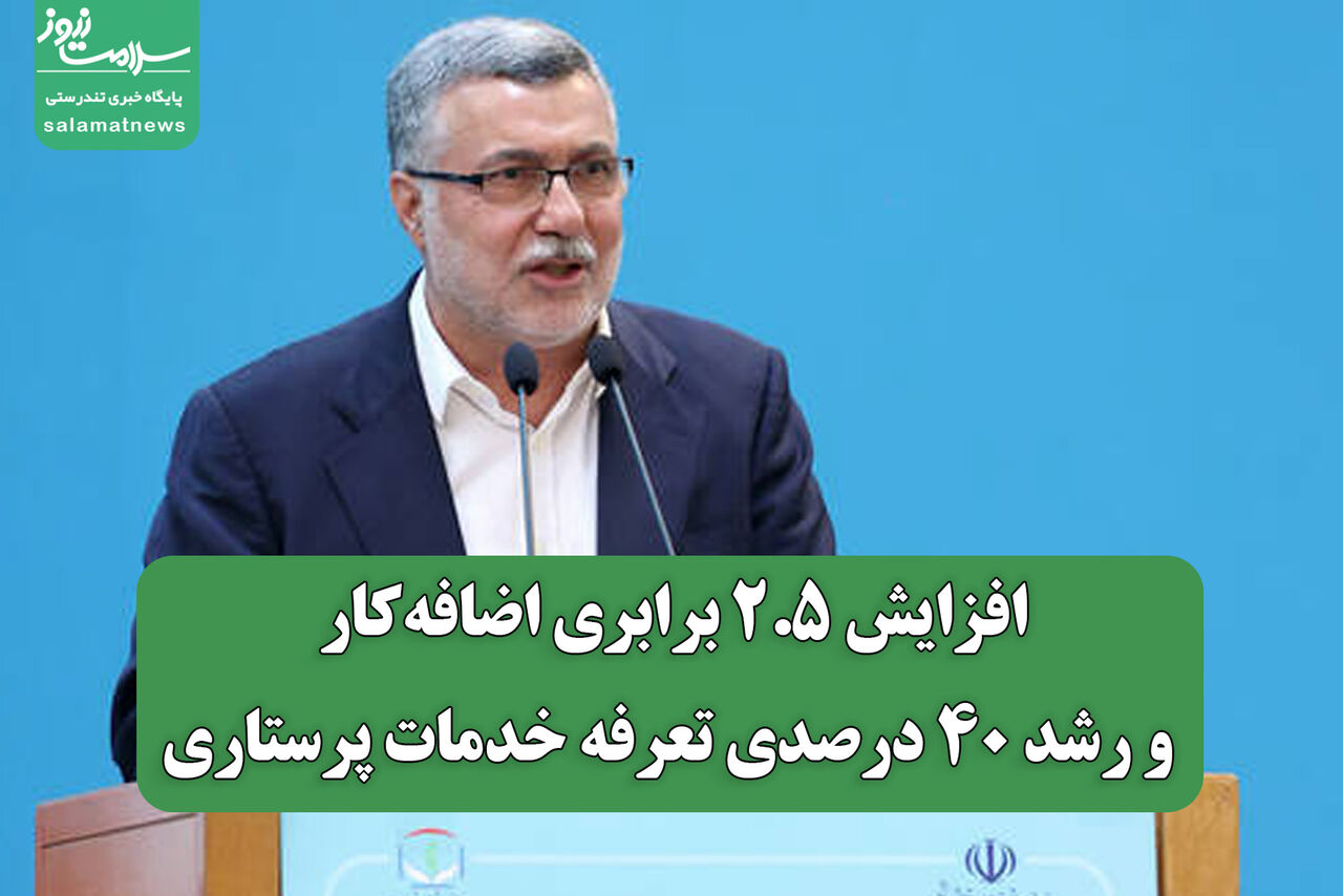 افزایش ۲.۵ برابری اضافهکار و رشد ۴۰ درصدی تعرفه خدمات پرستاری افزایش ۲.۵ برابری اضافهکار و رشد ۴۰ درصدی تعرفه خدمات پرستاری