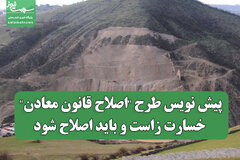 پیش نویس طرح "اصلاح قانون معادن"، خسارت زاست و باید اصلاح شود