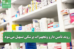 روند تأمین دارو و تجهیزات پزشکی تسهیل می‌شود