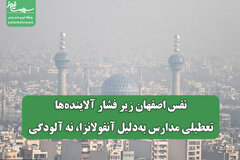 نفس اصفهان زیر فشار آلاینده‌ها/ تعطیلی مدارس به‌دلیل آنفولانزا، نه آلودگی