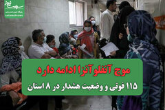 موج آنفلوآنزا ادامه دارد؛ ۱۱۵ فوتی و وضعیت هشدار در ۸ استان