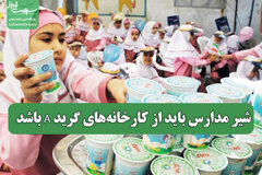 شیر مدارس باید از کارخانه‌های گرید A باشد