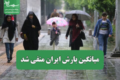 میانگین بارش ایران منفی شد