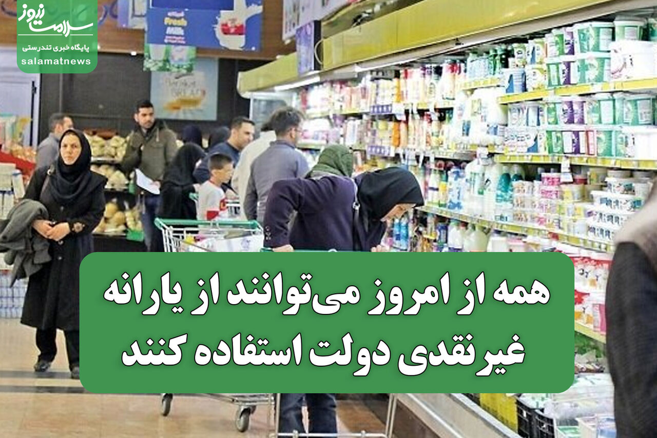 همه از امروز میتوانند از یارانه غیرنقدی دولت استفاده کنند همه از امروز میتوانند از یارانه غیرنقدی دولت استفاده کنند