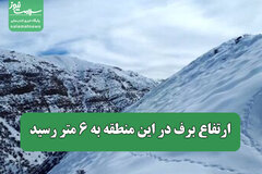 ارتفاع برف در این منطقه به ۶ متر رسید