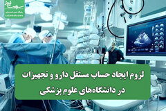 لزوم ایجاد حساب مستقل دارو و تجهیزات در دانشگاه‌های علوم پزشکی