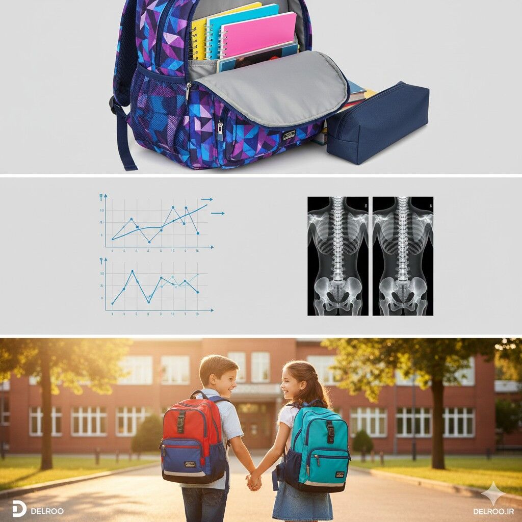 ویژگی های کوله پشتی مدرسه ای آرگونومی و طبی مناسب برای جلوگیری از آسیب به ستون فقرات دانش آموزان