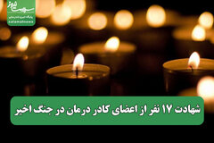 شهادت ۱۷ نفر از اعضای کادر درمان در جنگ اخیر