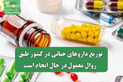 توزیع داروهای حیاتی در کشور طبق روال معمول در حال انجام است