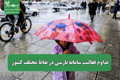 تداوم فعالیت سامانه بارشی در نقاط مختلف کشور