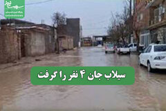 سیلاب جان 4 نفر را گرفت