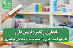پایداری زنجیره تأمین دارو به‌رغم آسیب‌های واردشده به واحدهای تولیدی