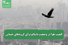 کیفیت هوا در وضعیت ناسالم برای گروه‌های حساس