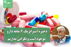 ذخیره استراتژیک ۶ ماهه دارو موجود است و نگرانی نداریم