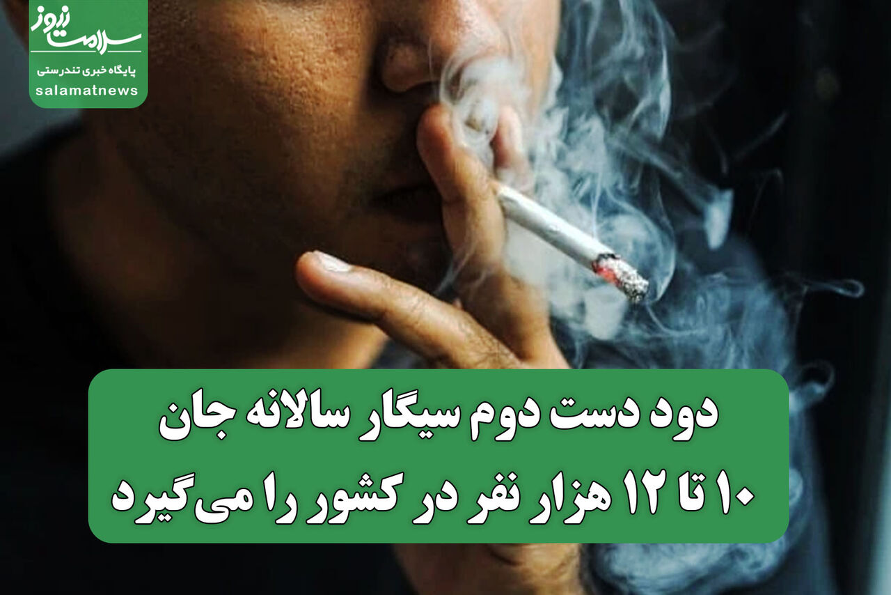 دود دست دوم سیگار سالانه جان ۱۰ تا ۱۲ هزار نفر در کشور را می‌گیرد